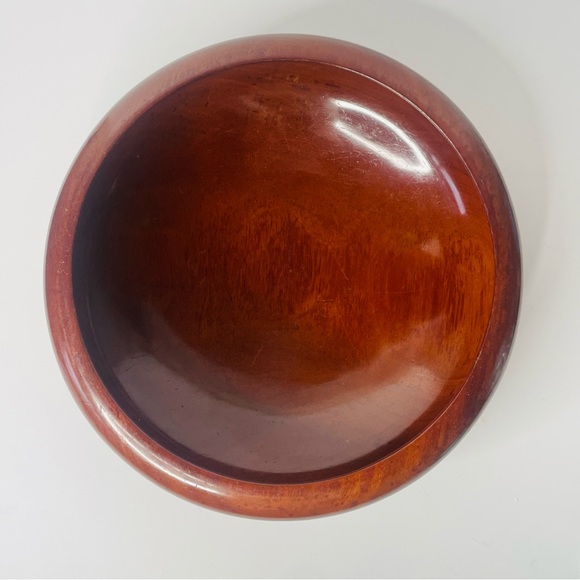 Vintage CaribCraft Solid Mahogany Handmade Haiti MCM Salad Bowl Set - Picture 3 of 10